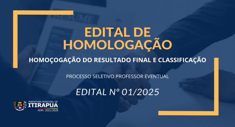 homogação do resultado final e classificação