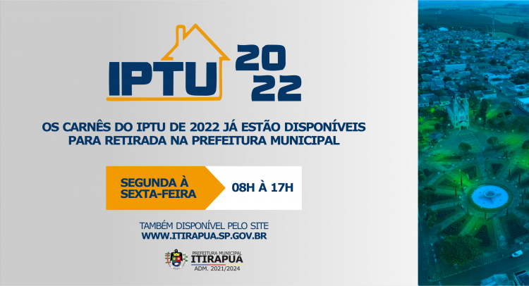 IPTU 2022 PARA RETIRADA NA PREFEITURA
